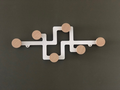 Imagen 7 de 9 de Perchero De Pared Nina Escandinavo Nórdico Blanco Combinado