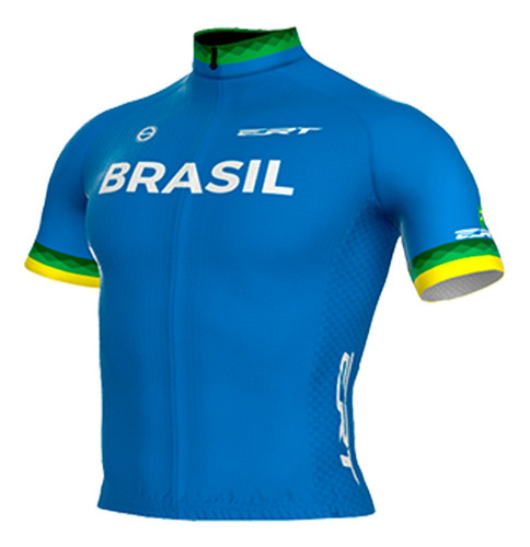 Camisa Ciclismo Manga Curta New Elite Ert Brasil Bolsos Uv+