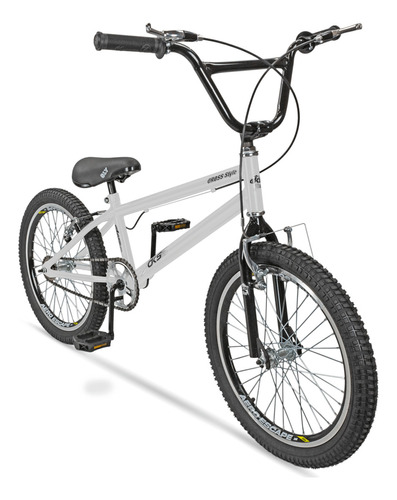 Bicicleta Aro 20 Bmx Dks Cross Aro Aero Freio V-brake Cor Branco E Preto