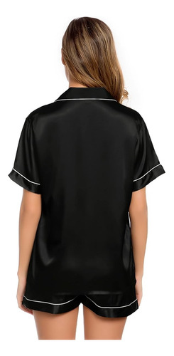 Pijama Conjunto De Seda Camisero Mujer Verano Sexy Pantalon