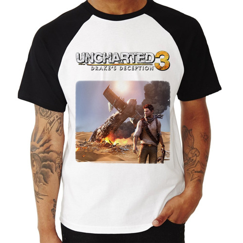 Camiseta Raglan Uncharted 3 Drake's Deception