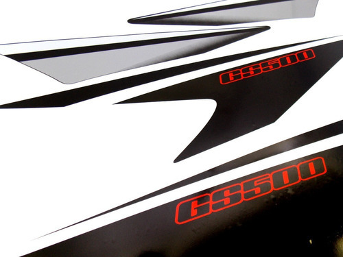 Kit Adesivo Emblema Compatível Com Suzuki Gs500 Preta Gs504 Cor Adesivo Lateral Gs500 Preta