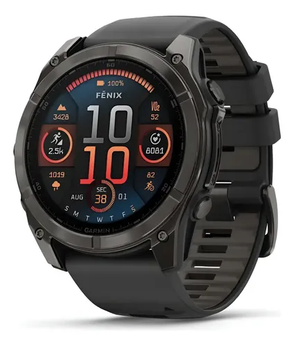 Relogio Garmin Fenix 8 51mm Amoled Titanium Saphire Carbon Preto ...