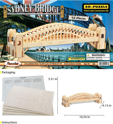 Juego De Maquetas 3d Puzzled Sydney Bridge Wood Craft, 55 Pi