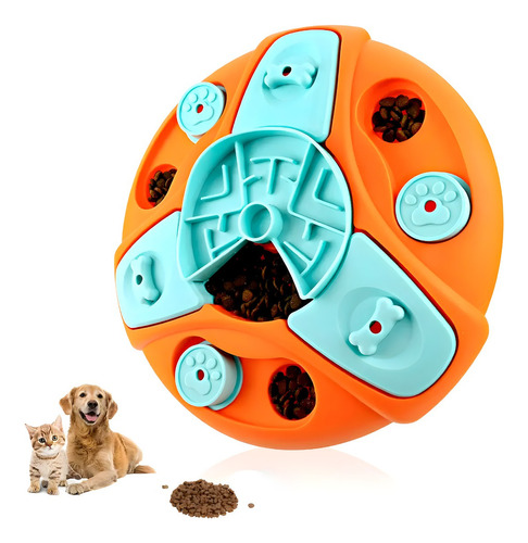 Juguete Interactivo Circular Juguete Dispensador De Comida Color Naranja