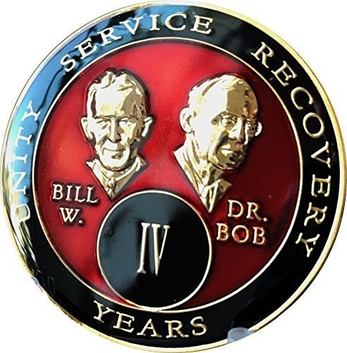 4 Años Fundadores Rojo Tri-plate Aa Medallion Bill & Bob