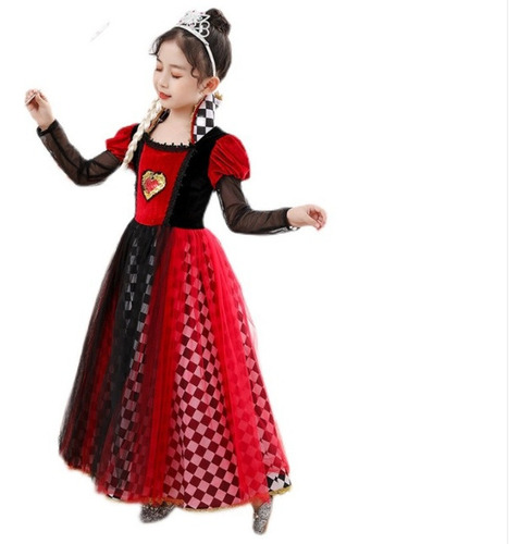 Disfraz De Halloween Reina De Corazones Vestido De Princesa Mujer*chica