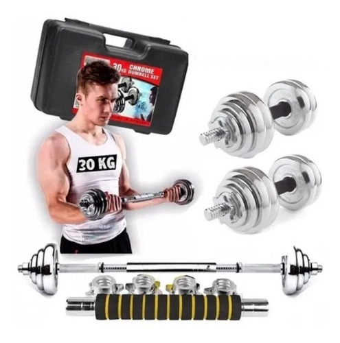 Set De Pesas Kit Mancuernas 30 Kg Discos Ejercicio Gimnasio