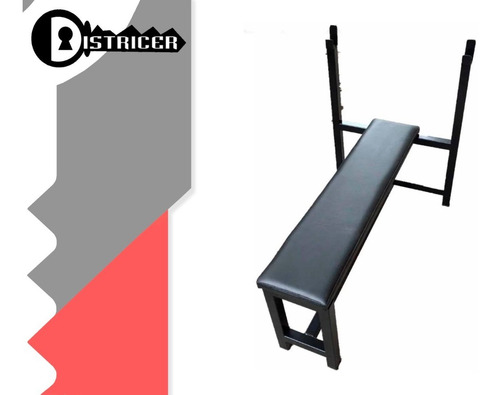 Kit Combo Banco Plano Pecho + Barra Maciza