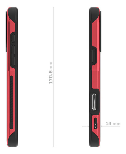 Funda / Carcasa De Aluminio Para iPhone 16 Pro Max - Marca Ghostek Modelo Atomic - Color Rojo