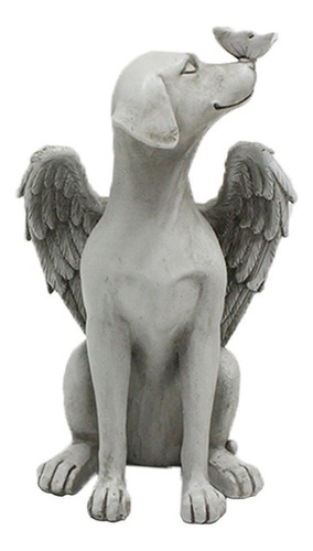 Anjo Do Cão Com Estátua Decorativa Da Estatueta Da Asa Home