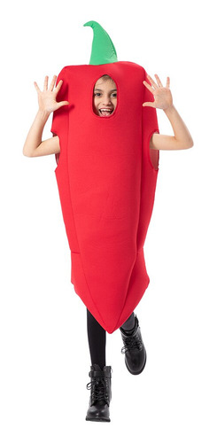 Disfraz De Chile Con Pimiento Rojo Y Verduras Para Padres E