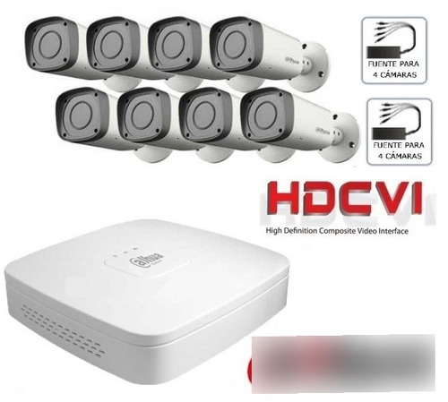 Kit Cctv Dahua 8 Camaras Megapixel 720p Hd 