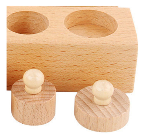 Bloques De Cilindros De Troncos Con Perilla De Madera,