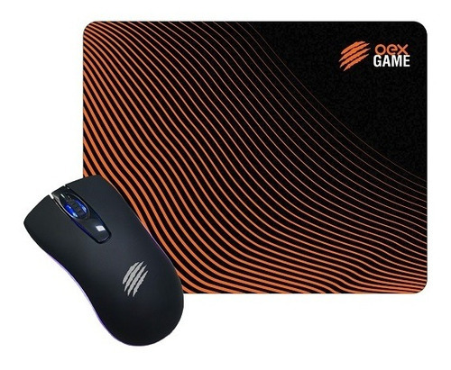 Kit Mouse E Mousepad Wave Oex Mc105 Preto