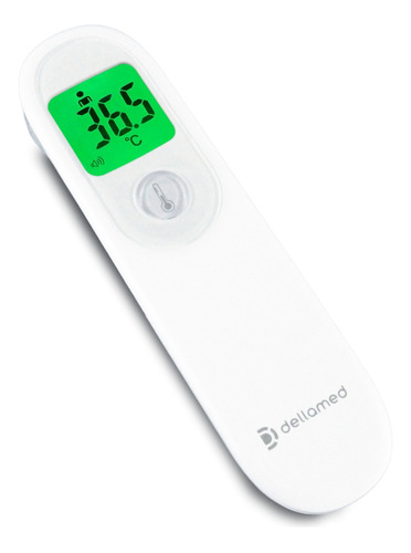 Dellamed 6735 termômetro digital infravermelho sem contato medidor de temperatura testa cor branco
