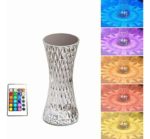 Lámpara De Mesa Led De Vidrio De 16 Colores, 4 Modos
