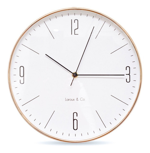 Imagen 2 de 3 de Reloj Modern Wall Clock 30cm Diametro Cobre