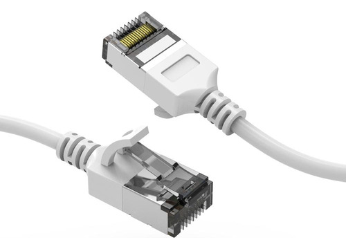 Cable Ethernet Delgado Cat8 U Ftp 1 Pie 50 Blanco Rj45 Lan