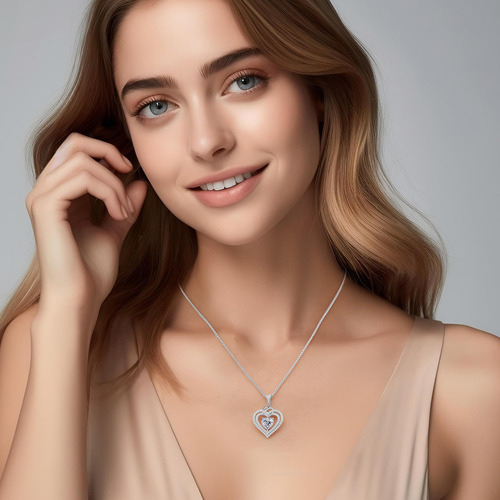 Oobee Collares De Moissanita Con Forma De Corazón Brillante