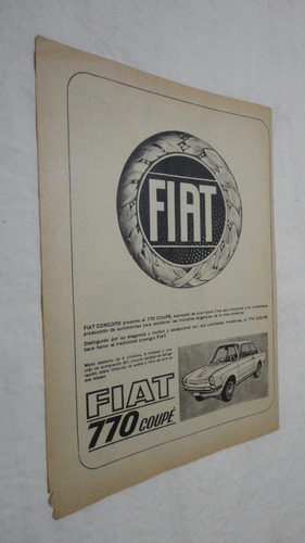 Clipping Publicidad Fiat 770 Coupe 