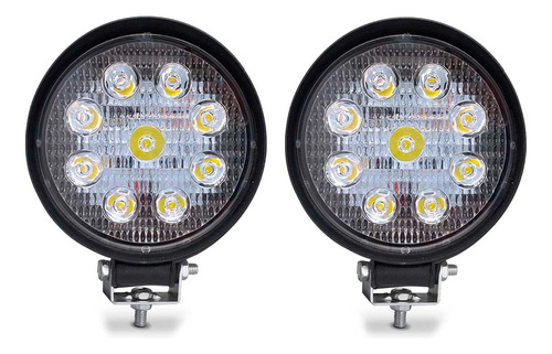 Faro Auxiliar Redondo Off-road Barra Led 18w F9 X2 