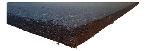 Piso De Caucho Reciclado Gimnasios Crossfit Plazas 1x1x20mm Negro Caucho