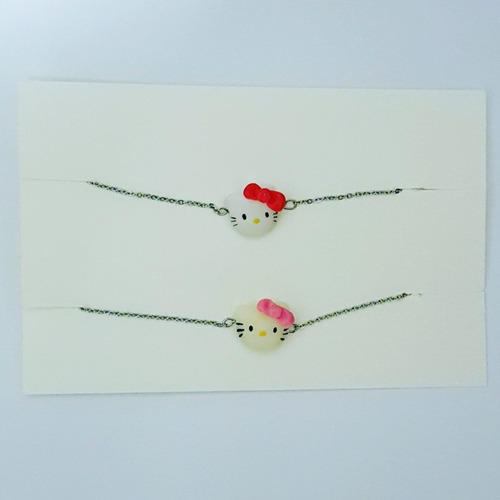 2 Pulseras Acero Inoxidable De Pareja Hello Kitty