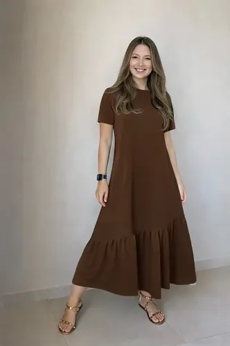 Vestido Evase Rosa Choc Modelo Suzana - Malha De Algodao