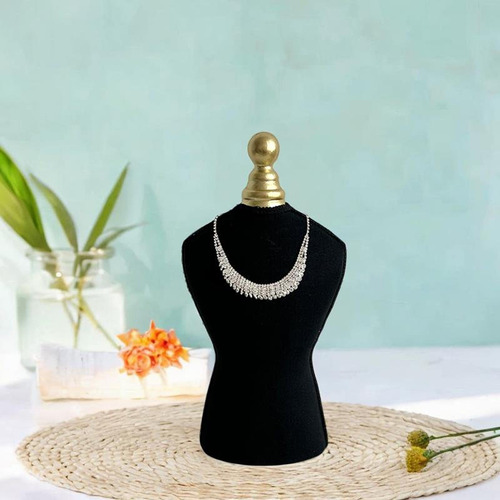 Soporte De Collar Sopla De Exhibición De Joyas De Negro