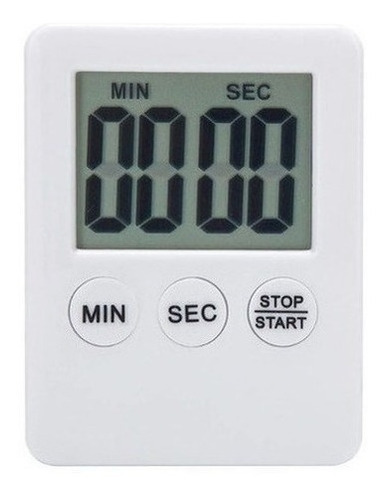 Timer Para Cocina Laboratorio Taller Pantalla Lcd Facil Lect Blanco
