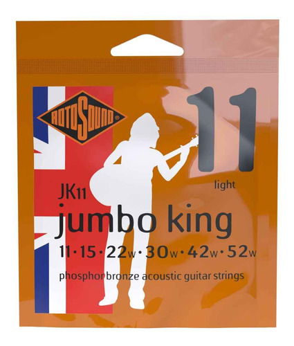 Cuerdas Para Guitarra Acustica Bronze 11-52 Rotosound Jk11