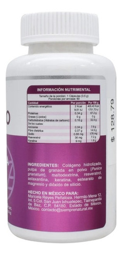 Vitamin Center Colageno Astaxantina Y Keratina 60 Cap Sabor Sin Sabor