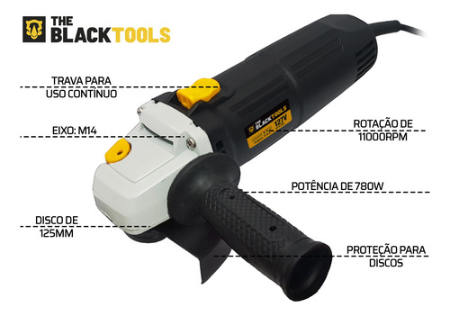 Esmerilhadeira Lixadeira Angular Profiss 780w 4.1/2 Pol 110v