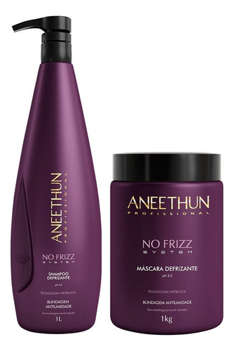Kit Aneethun No Frizz - Shampoo 1l + Máscara 1kg