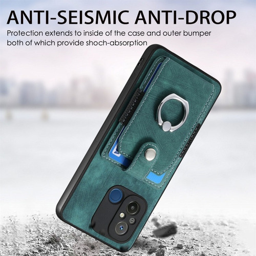 Funda Para Xiaomi Ring Card Leather + Cristal Templado 9d