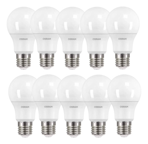 Pack X 10 Lámpara Foco Ledvance Osram Led 9w = 75w Por Luz Cálida