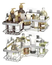 Comprar Set X2 Estantes Esquinero Organizador Baño Ducha Y Adhesivos Linea Premium IMBACK Color Plateado