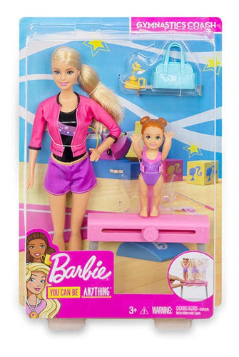 Barbie Gimnasta Muñeca Entrenadora De Gimnasia Mattel 