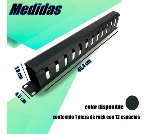 Organizador de Cables Horizontal, 19, 1U, RJ-45, Plástico, Color Negr –  PCDomino