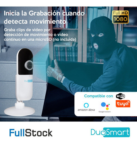 Wi-fi Cámara Interior Ultrapequeña 1080p /amazon/google/tuya Color Blanco
