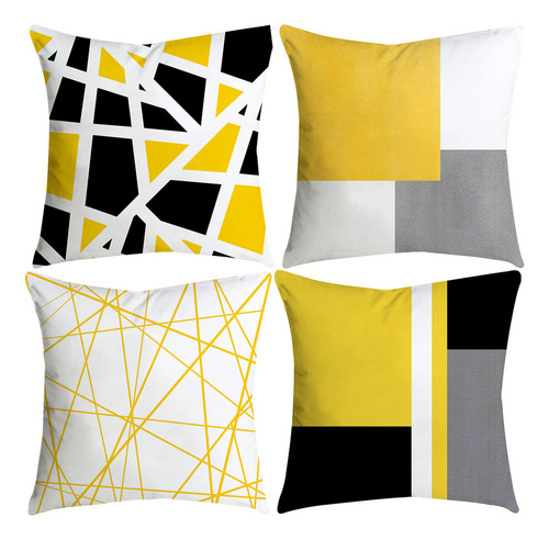 Funda Con Forma De P Pillow, Hoja De Pino, Color Amarillo, S