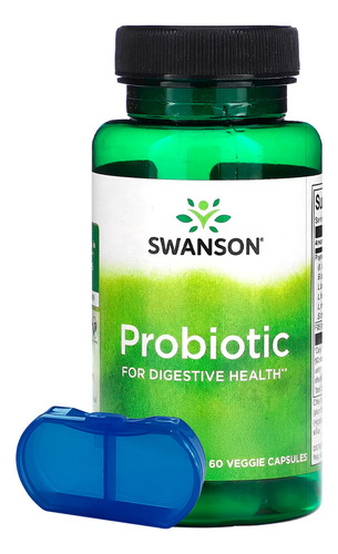 Probiótico 20billion Cfu Swanson 60 Capsulas + Porta Cáps Sabor Sem Sabor