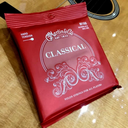Cuerda de guitarra clásica Martin M160 de nailon de alta tensión