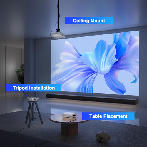 Proyector Auking Con Wifi Y Bluetooth, 2024 Mini Proyector F