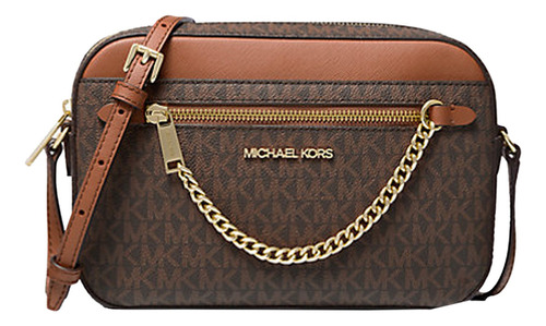 Bolsa Michael Kors Original Crossbody Jet Set Logo Brown