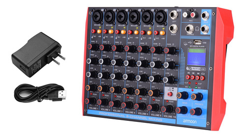 Ammoon Ag-8 8 Canales Consola De Mezcla Digital Audio Us
