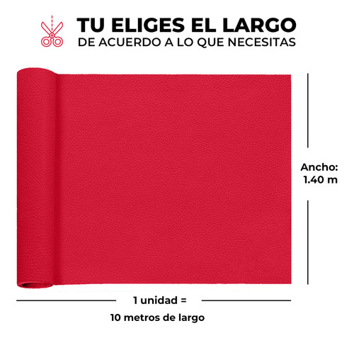Tela Vinipiel rollo 1.40m x 10m tapizar color rojo liso Be Brandless Tela Jazz