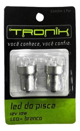 Led Pisca Moto 12v 10w Branco Titan 99 Tronik