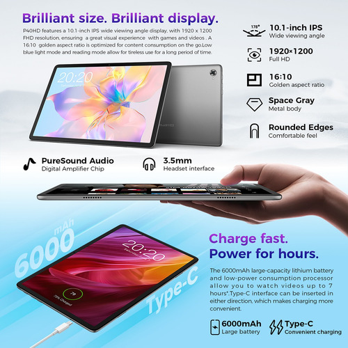 Tablet Teclastp40hd10.1 6gb+128gb Memoria Dual Sim Android12